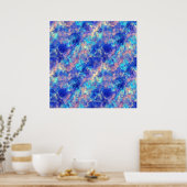 Azure Blue Crumpled Texture Poster (Küche)