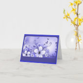 Azure Blue Floral Note Card Karte (Gelbe Blume)
