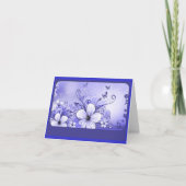 Azure Blue Floral Note Card Karte (Vorderseite)