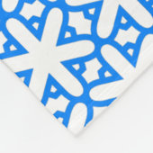 Azure Blue Geometic Blume Tile Fleecedecke (Ecke)