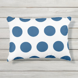 Azure Blue Geometric White Polka Dots Dekokissen