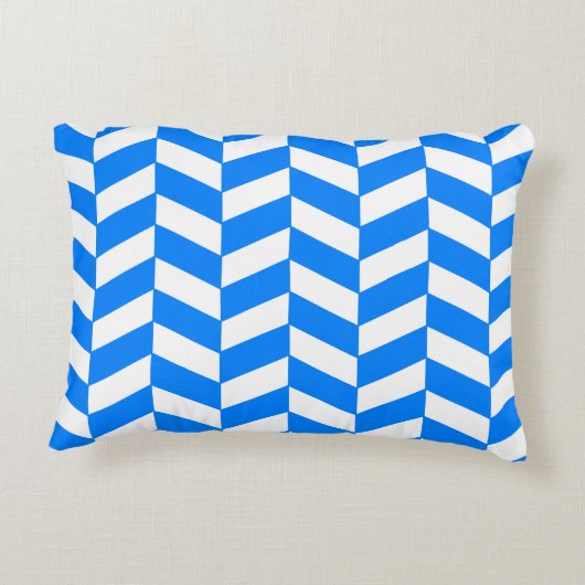 Azure Blue Herringbone Dekokissen (Rückseite)