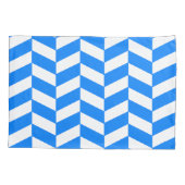 Azure Blue Herringbone Kissenbezug (Rückseite-Links)