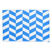 Azure Blue Herringbone Kissenbezug (Vorderseite-Links)