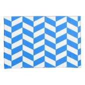 Azure Blue Herringbone Kissenbezug (Vorderseite-Rechts)