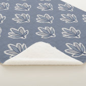 Azure Blue Leaf Linen Look Sherpadecke (3/4)