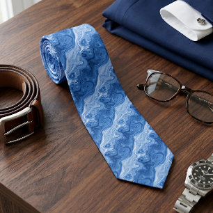 Azure Blue Malachite Marble Wirbel Art Pattern Krawatte