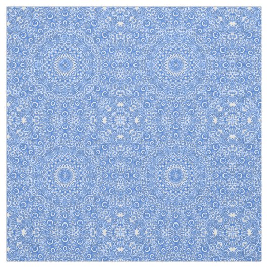 Azure Blue Mandala Geometric Pattern Stoff (Muster)