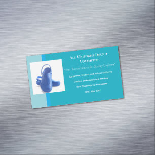 Azure Blue Medical Uniform Nurse Shoes Magnetische Visitenkarte