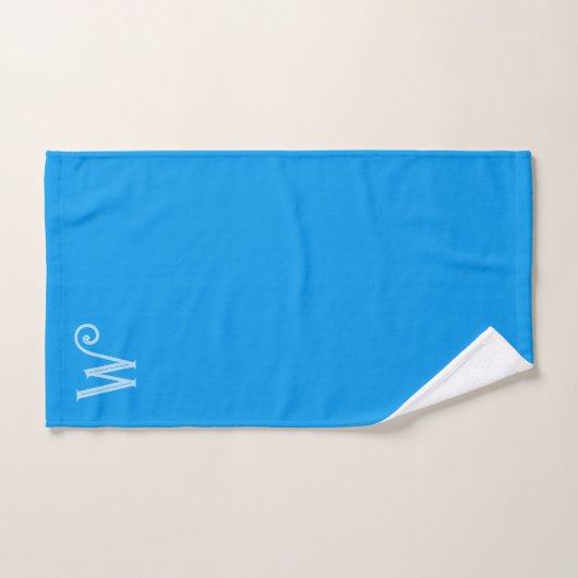 Azure Blue Monogram Handtuch Set (Handtuch)
