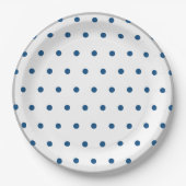 Azure Blue Polka Dots Silver White Pappteller (Vorderseite)