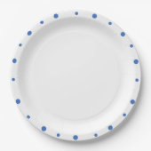 Azure Blue Polka Dots White Pappteller (Vorderseite)