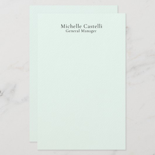 Azure Blue Professional Unique Classical Simple Briefpapier (Vorne/Hinten)