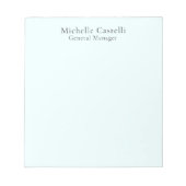 Azure Blue Professional Unique Classical Simple Notizblock (Vorderseite)