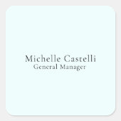 Azure Blue Professional Unique Classical Simple Quadratischer Aufkleber (Vorderseite)