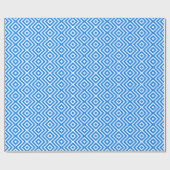 Azure Blue Retro Geo Diamonds Geschenkpapier (Flach)