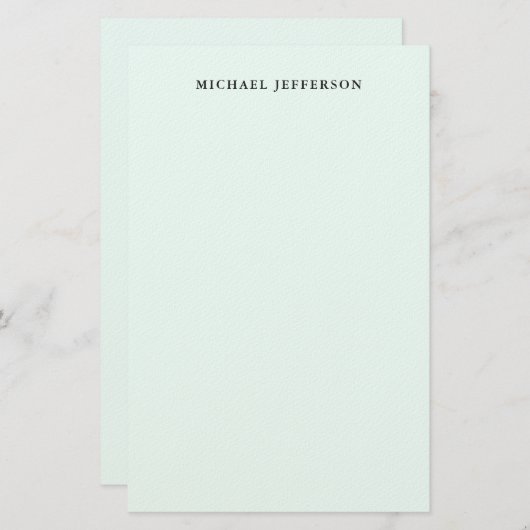 Azure Blue Simple Plain Minimalist Elegant Modern Briefpapier (Vorne/Hinten)