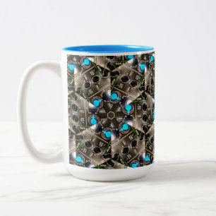 Azure Blue Sound Engineer 15 oz Large Coffee Cup Zweifarbige Tasse