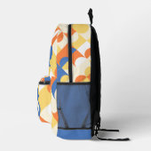 Azure Blue Sunny Yellow Midjahrs Circles-Muster Bedruckter Rucksack (Rechts)