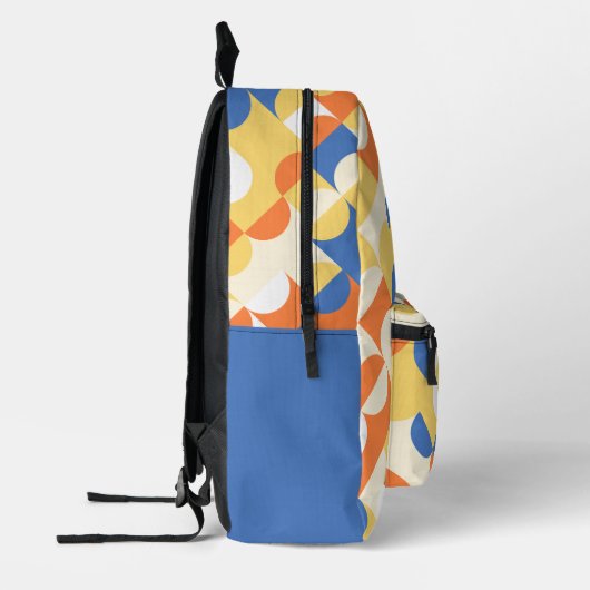 Azure Blue Sunny Yellow Midjahrs Circles-Muster Bedruckter Rucksack (Links)