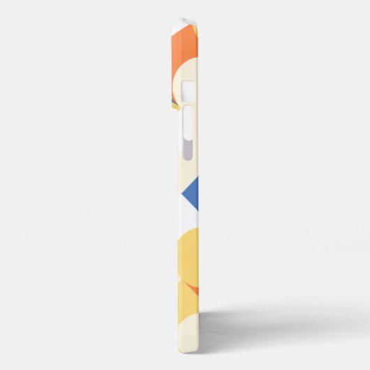 Azure Blue Sunny Yellow Midjahrs Circles-Muster iPhone Hülle (Linke Seite)