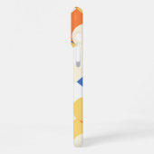 Azure Blue Sunny Yellow Midjahrs Circles-Muster iPhone Hülle (Linke Seite)
