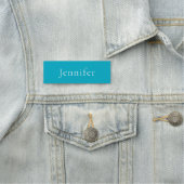 Azure Blue Trendy Moderner Minimalistischer Name Namensschild (Beispiel)