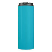 Azure Blue Trendy Moderner Minimalistischer Name Thermosbecher (Rückseite)