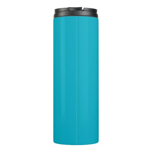 Azure Blue Trendy Moderner Minimalistischer Name Thermosbecher (Rückseite)
