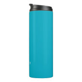 Azure Blue Trendy Moderner Minimalistischer Name Thermosbecher (Nach rechts gedreht)