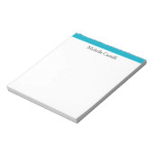 Azure Blue & White Beruflich Einzigartig klassisch Notizblock (Rotiert)