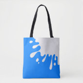 Azure Blue White Paint Splash Tasche (Vorderseite)