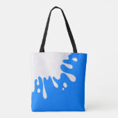 Azure Blue White Paint Splash Tasche (Rückseite)