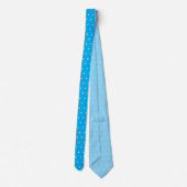 Azure Blue White Polka Dots Krawatte (Rückseite)