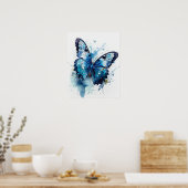 Azure Butterfly Art Print Poster (Küche)