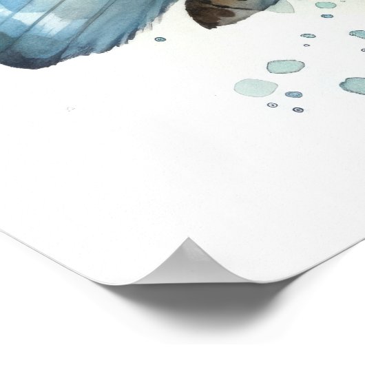 Azure Butterfly Art Print Poster (Ecke)