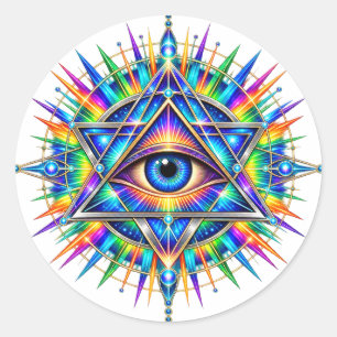 Azure Chevron Eye 3 Zoll runder Aufkleber