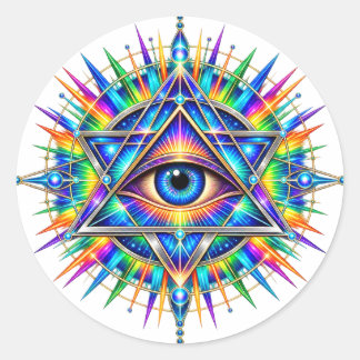 Azure Chevron Eye 3 Zoll runder Aufkleber