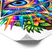 Azure Chevron Eye Poster (Ecke)