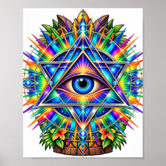 Azure Chevron Eye Poster