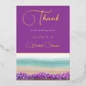 Azure Coast in Bloom Brautparty Danke Karte (Vorderseite)