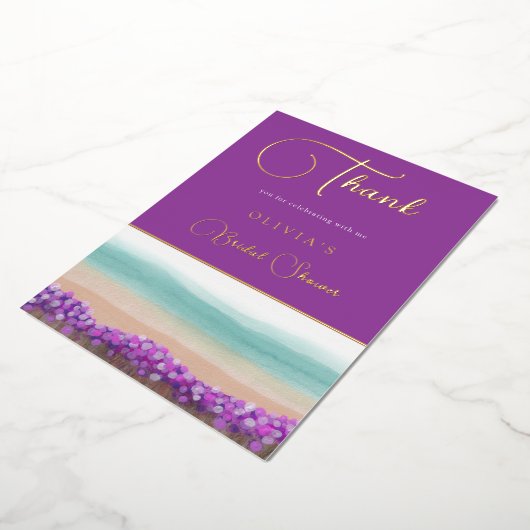 Azure Coast in Bloom Brautparty Danke Karte (Gedreht)