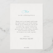 Azure Coast in Bloom Brautparty Danke Karte (Rückseite)