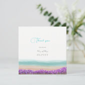 Azure Coast in Bloom Wedding Dankeschön Karte (Stehend Vorderseite)