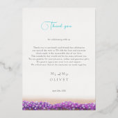 Azure Coast in Bloom Wedding Dankeschön Karte (Rückseite)