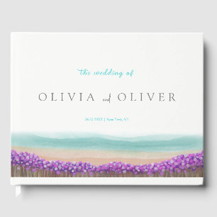 Azure Coast in Bloom Wedding Guest Book Gästebuch
