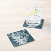 Azure Coral I Rechteckiger Pappuntersetzer (Vor Ort)