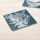 Azure Coral I Rechteckiger Pappuntersetzer (angewinkelt)