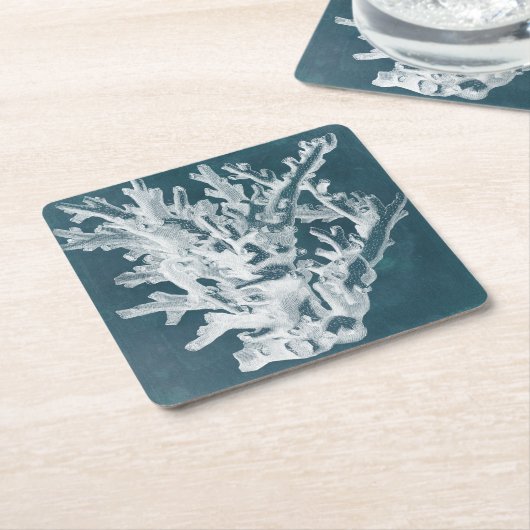 Azure Coral I Rechteckiger Pappuntersetzer (angewinkelt)