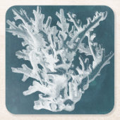 Azure Coral I Rechteckiger Pappuntersetzer (Vorderseite)